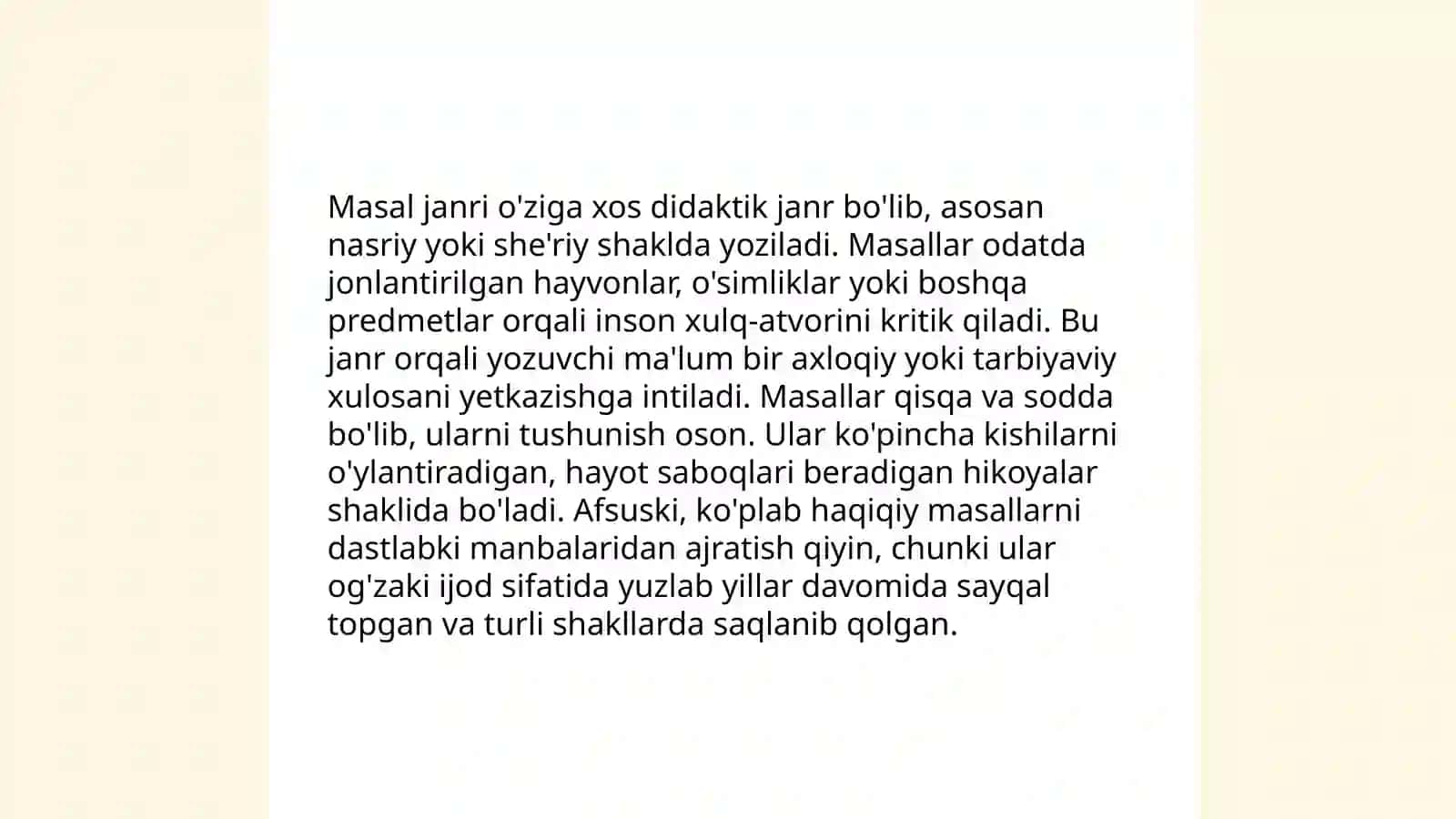 Masal janriga xos matnlar ustida ishlash metodikasi 4