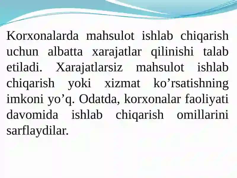 Ishlab chiqarish xarajatlari 4