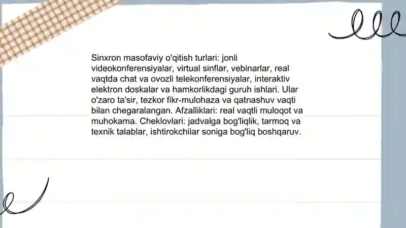 Masofaviy o'qitish tizimlari va turlari 4