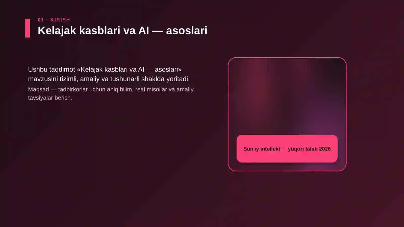 Kelajak kasblari va AI — asoslari 4