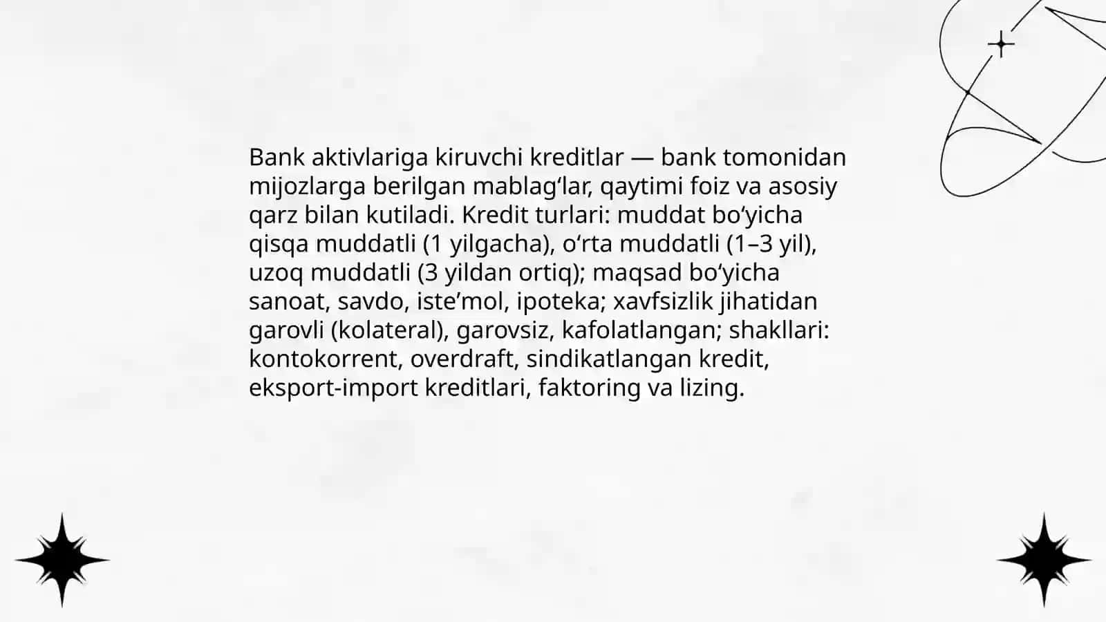 Pul va bank. Tijorat banklarining aktiv va passiv operatsiyalari 4