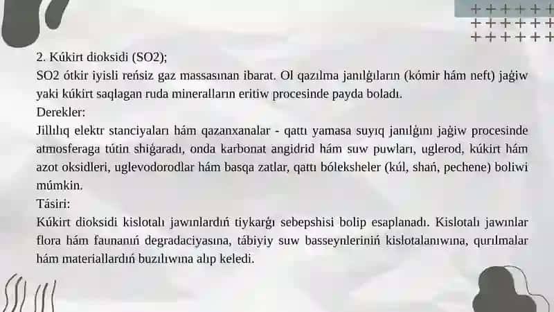 Atmosfera hawasına shıǵatuǵın zıyanlı zatlar 4