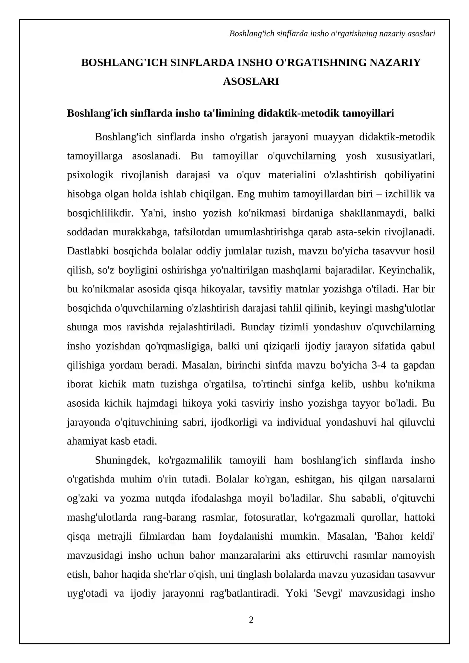 Boshlangich ta'lim jarayonida insho matni ustida ishlash metodikasi 4