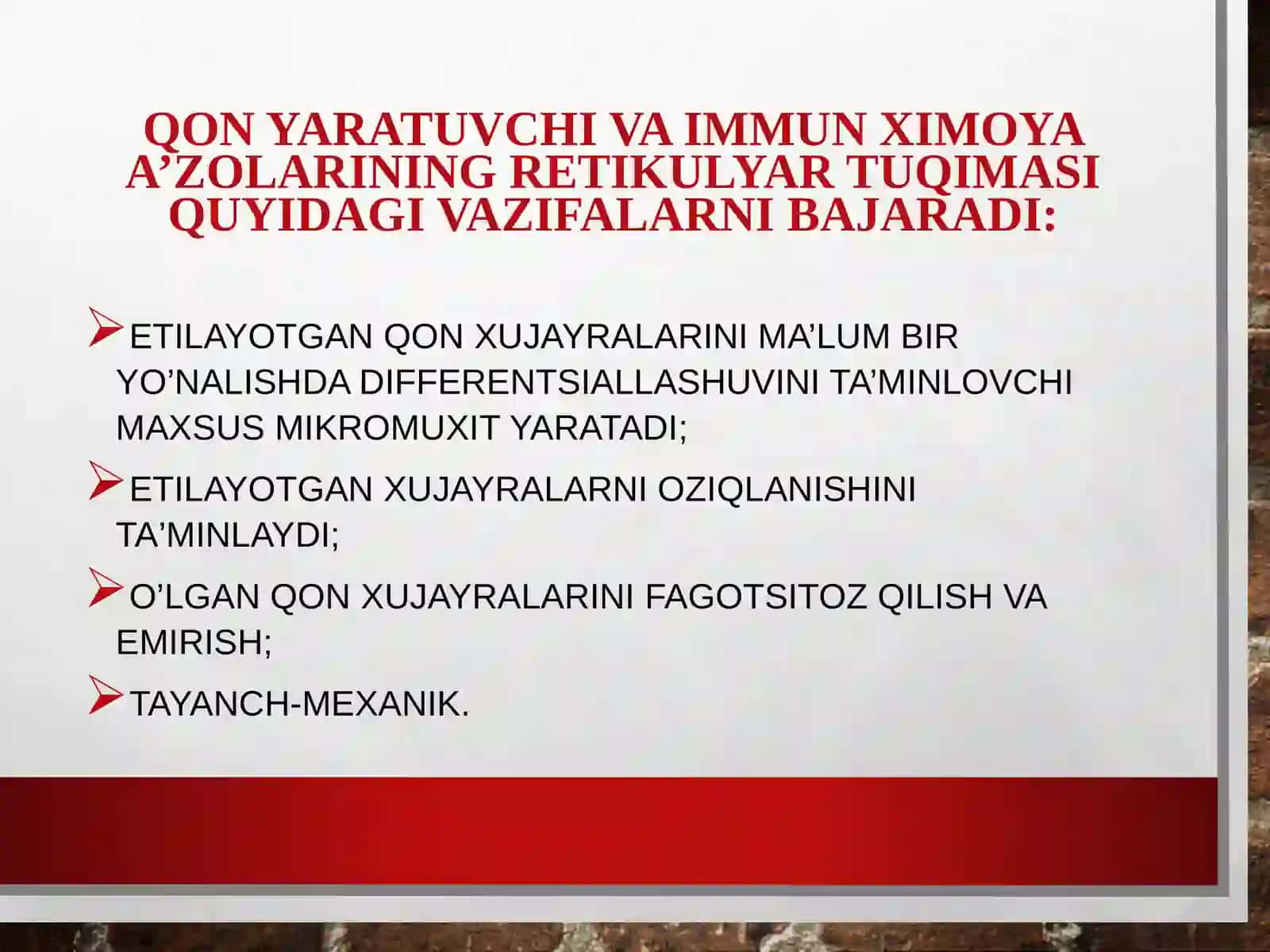 QONYARATUVCHI VA IMMUN-HIMOYA A’ZOLARI 4