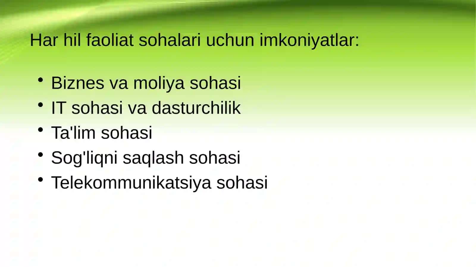 MAVZU:Har hil faoliyat sohalarida bulutli texnologiyalardan foydalanish imkoniyatlari 4