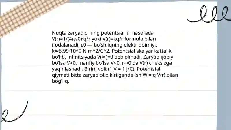 Elektr maydon potentsiali 4