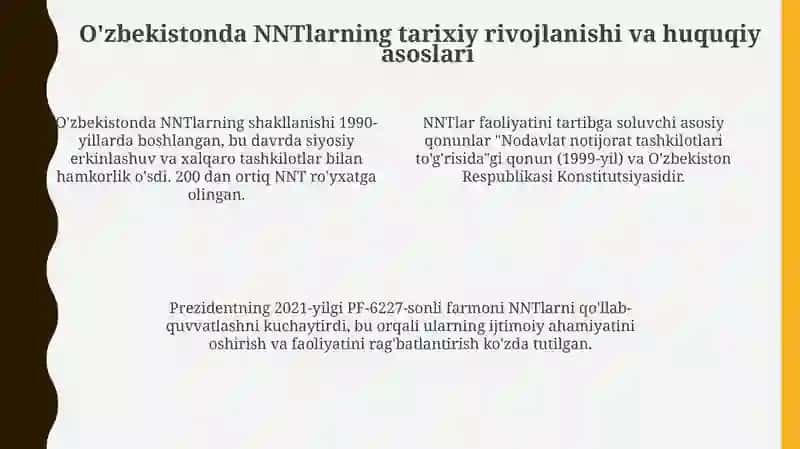 O'zbekistonda Nodavlat Notijorat Tashkilotlarining Faoliyati 4