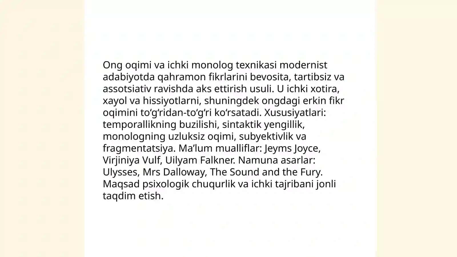 Jahon Modernizm adabiyoti 4