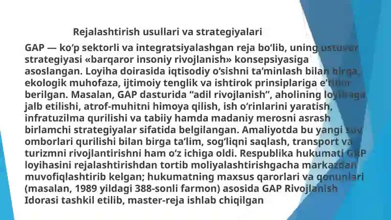 GAP rejalashtirish loyihasi 4