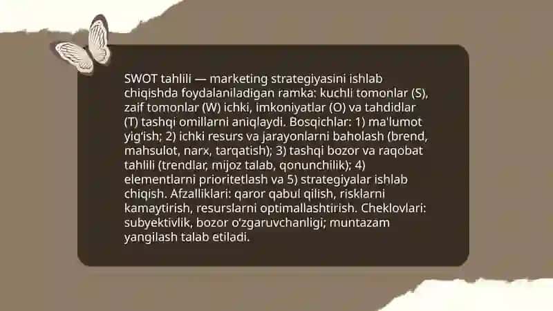 Marketing tahlili va usullari 4