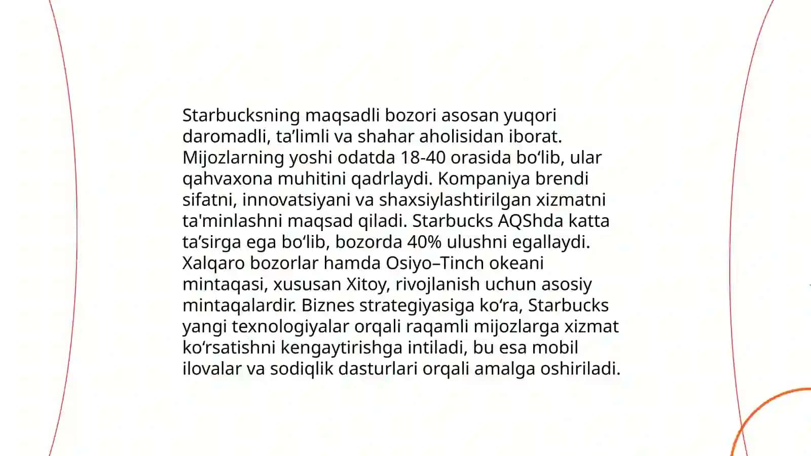 Starbucks kompaniyasi va marketing yo’li 4