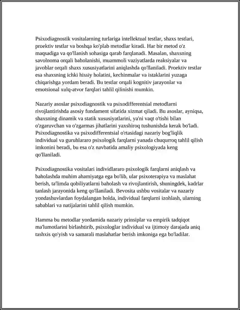 PSIXODIOGNOSTIKA VA PSIXODIFFERENSIONALNI ÕZARO BOĞLIQLIGI 4