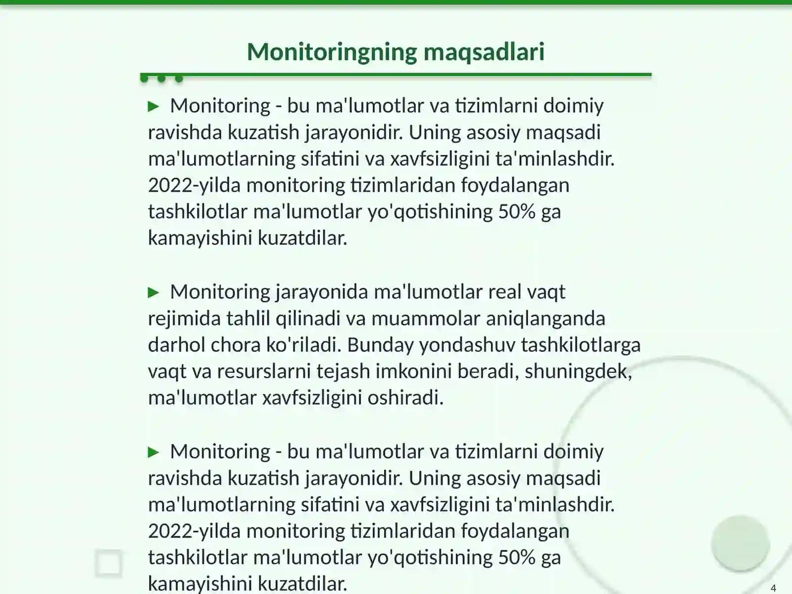 Malumotlar auditi va monitoring 4