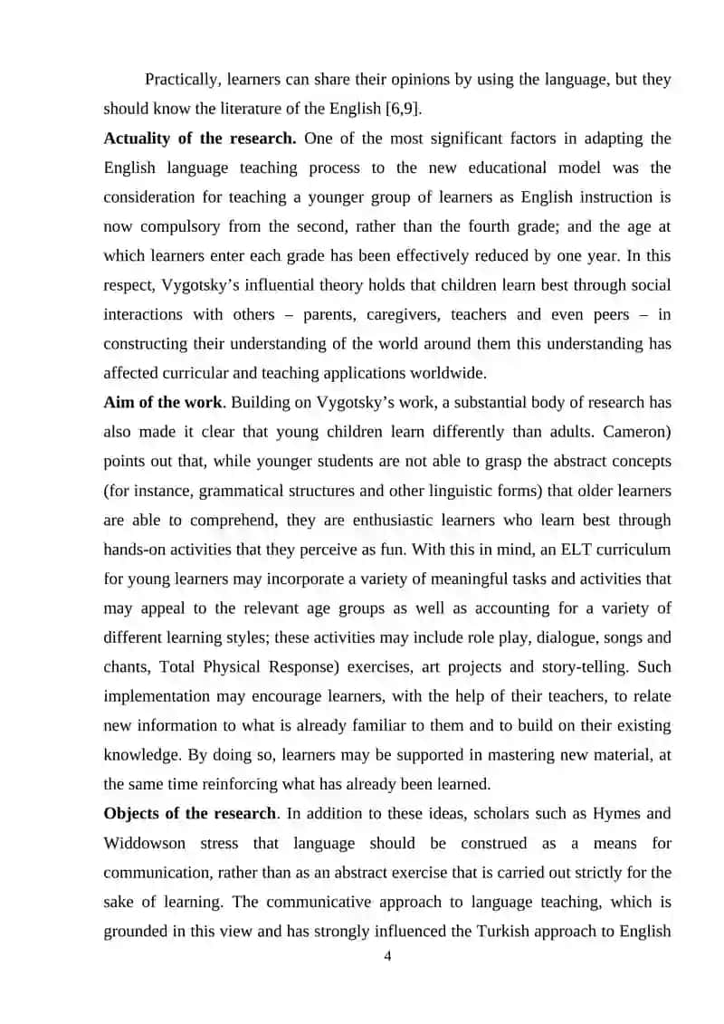 Course Paper on Theoretical Foundations of Teaching English Vocabulary to Children 4