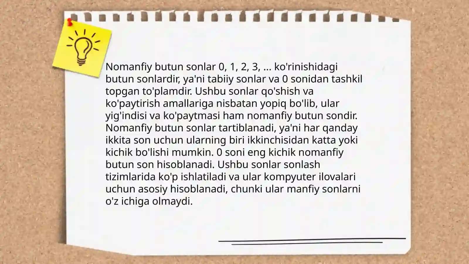 Nomanfiy butun sonlar 4