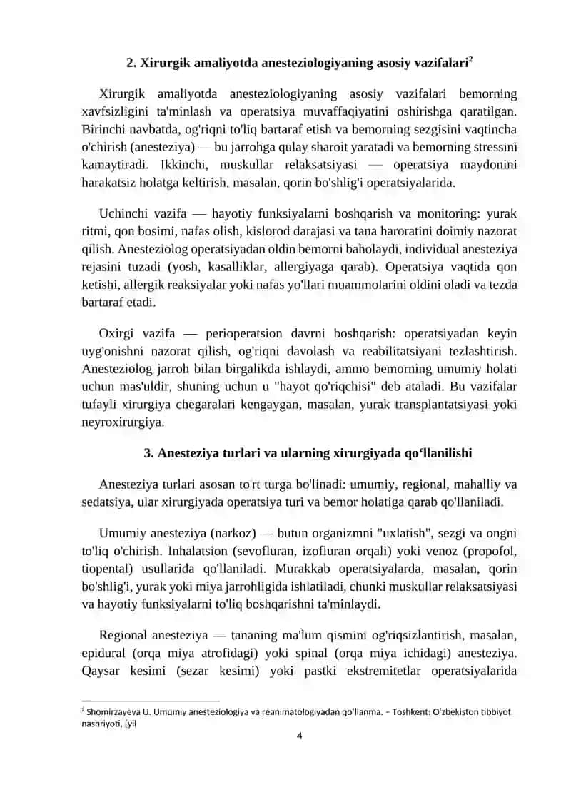 "Xirurgiyada anistozologiyaning oʻrni va xususiyatlari" 4