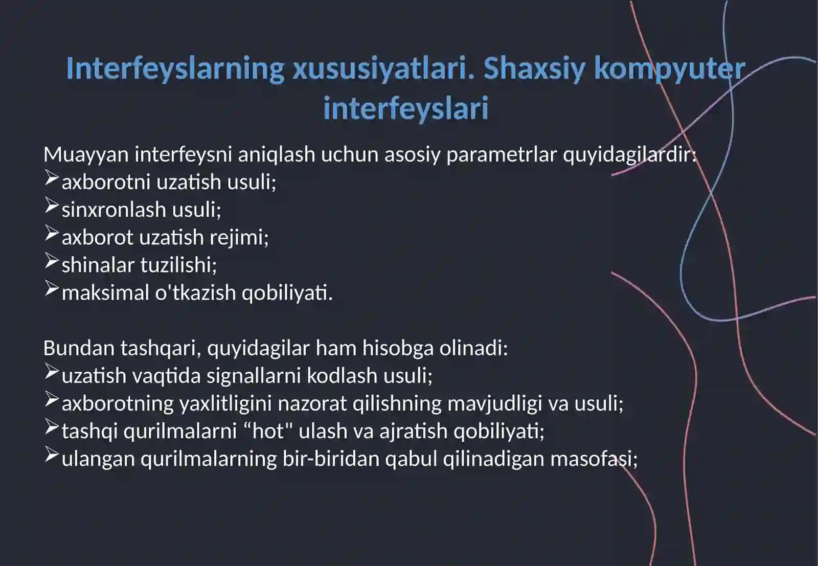 O‘rnatilgantizimlarningkiritish-chiqarishinterfeyslari 4