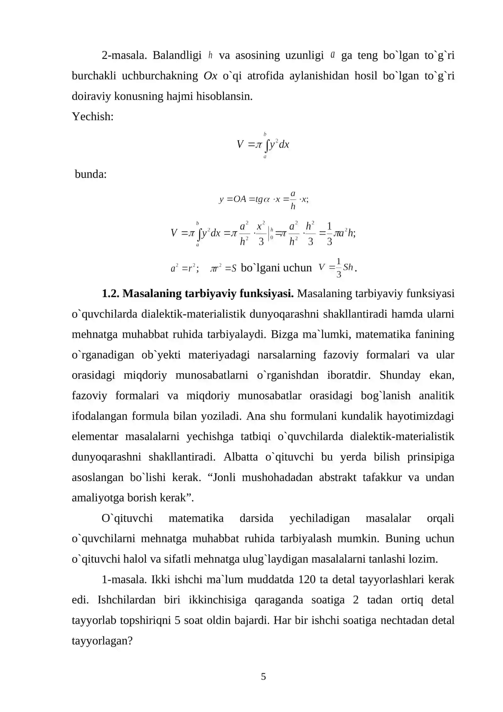 O`quvchilarni algebraik masalalarni yechishga tayyorlash 4