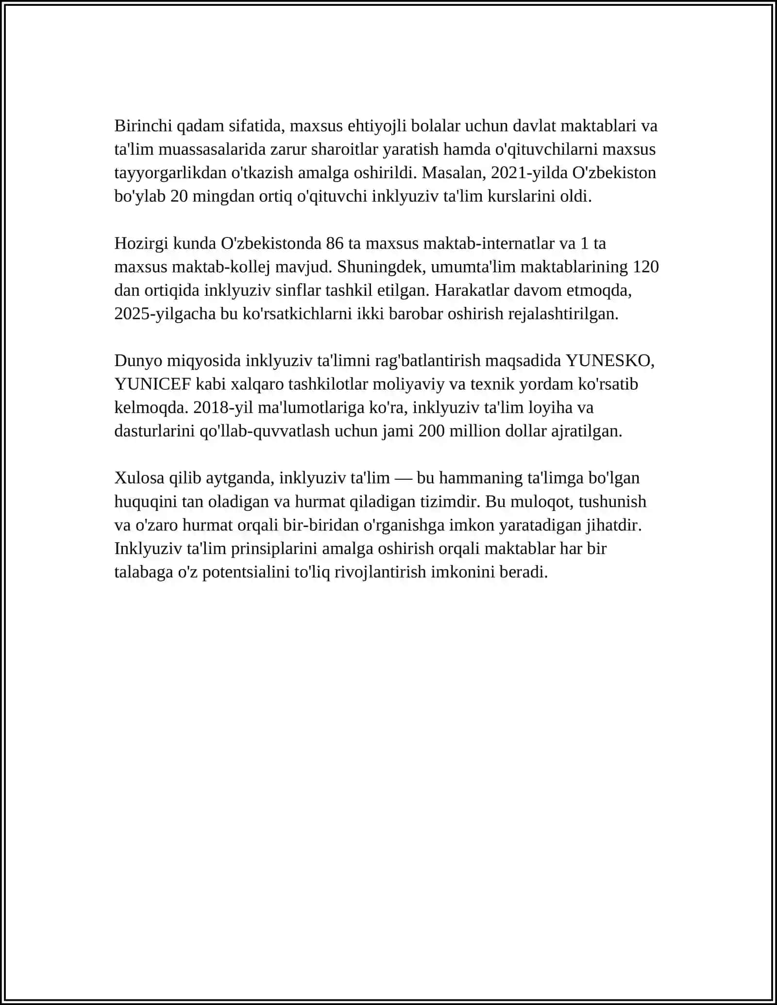 INKLYUZIV VA INTEGRATSION TA’LIMNING BIR-BIRIDAN FARQI 4