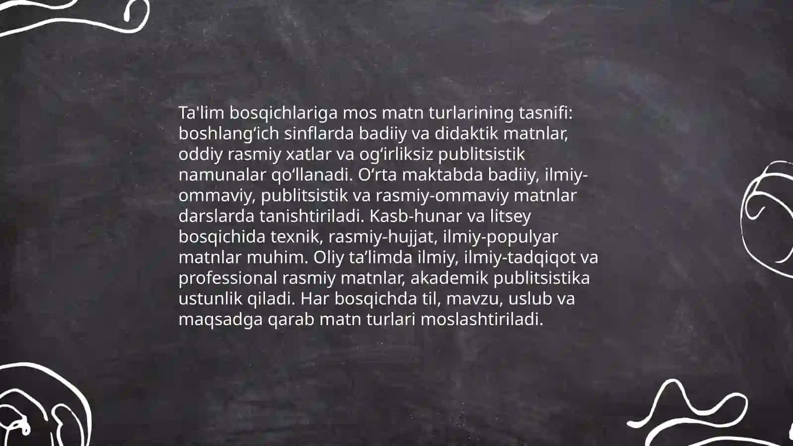 Ta'lim bosqichlarida matn va uning turlarini o'rgatish 4