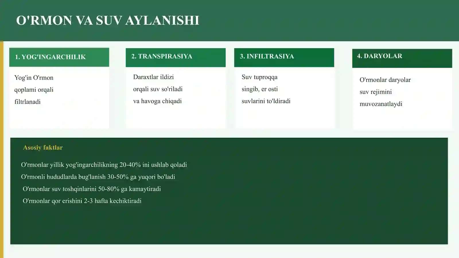 O'RMONNING GIDROLOGIK AHAMIYATI 4