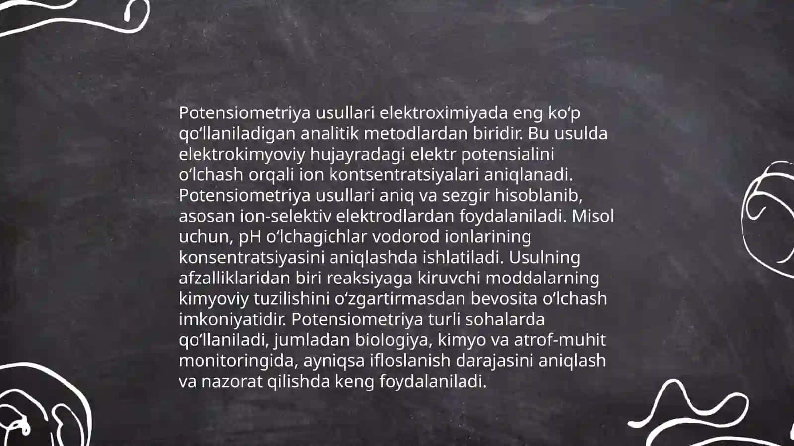 Elektrokimyoviy analiz va optik analiz metodlari 4