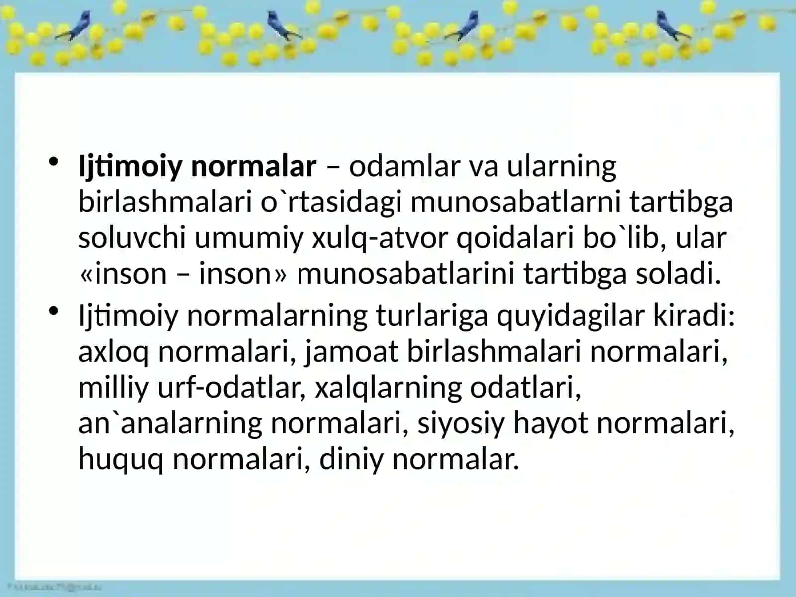 Ijtimoiy xulq normalari tushunchasi 4