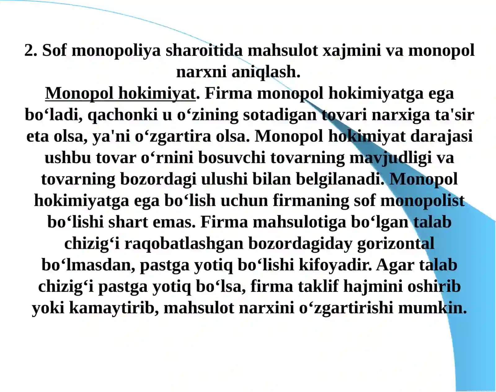 Raqobat va yakkaxokimlik 4