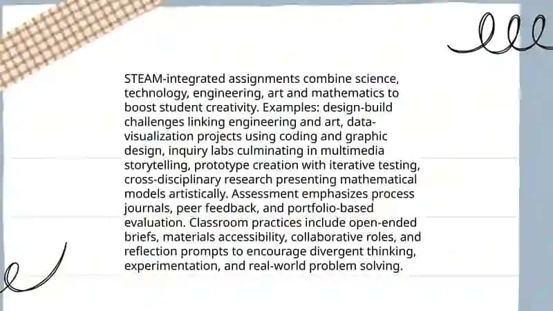 Integrated Assignments Fostering creative thinking in students 4