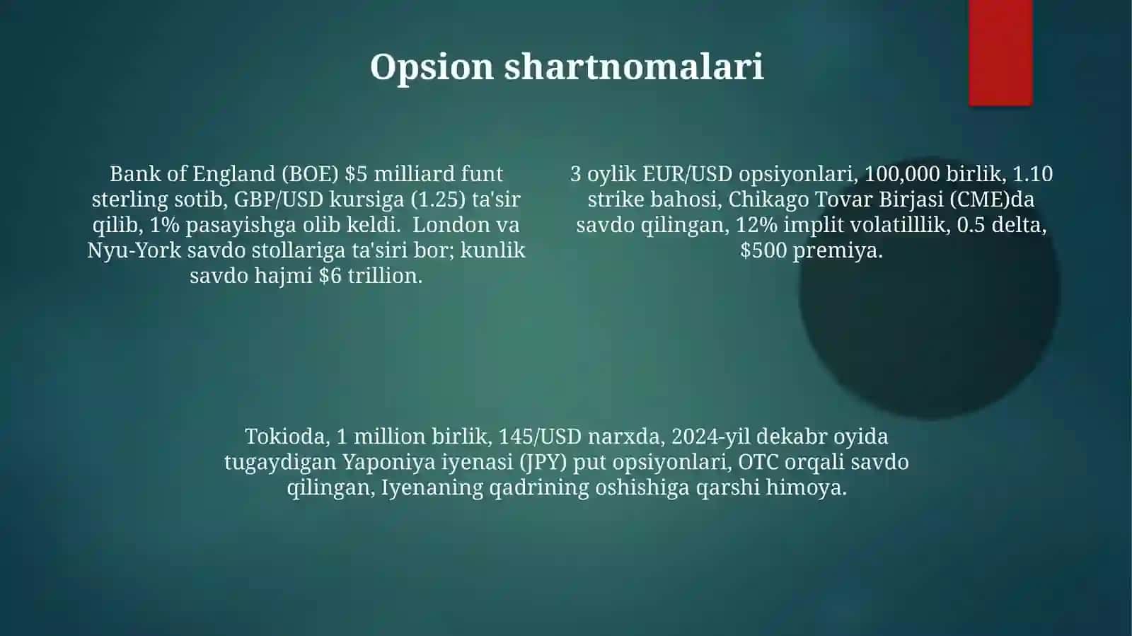Xorijiy valyuta bozorlaridagi operatsiyalar 4