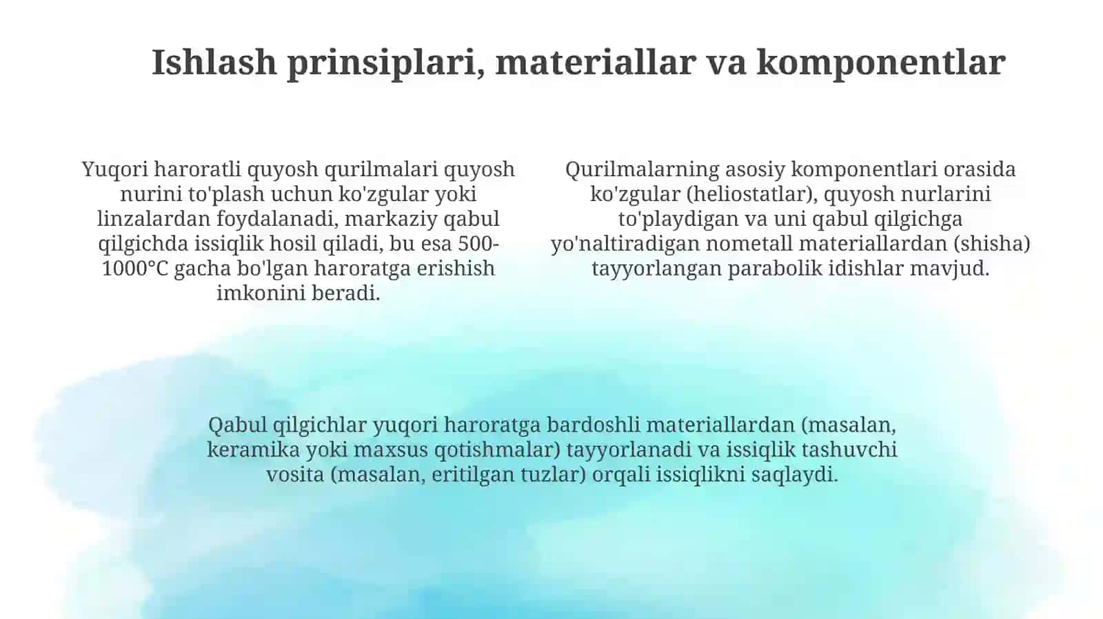 Yuqori haroratli Quyosh qurilmalari 4