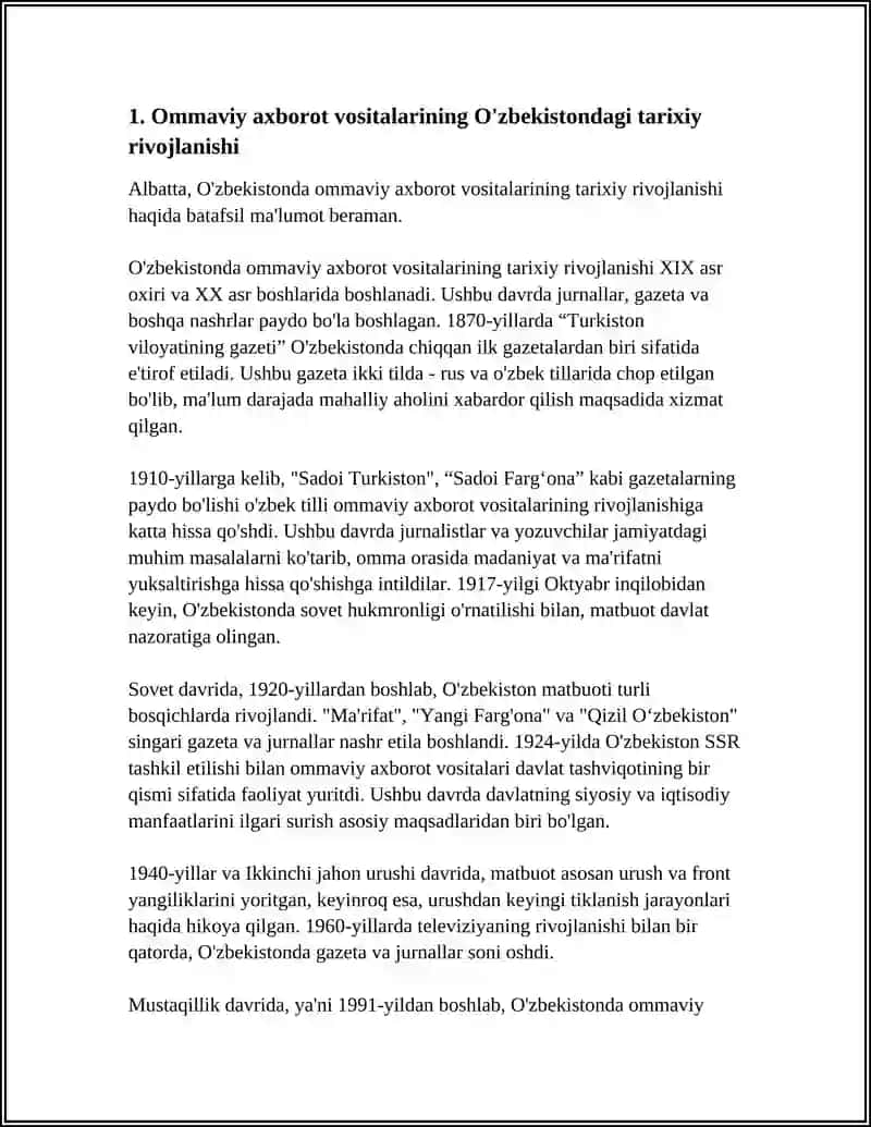 Ommaviy axborot vositalarining tarixiy rivojlanishi 4