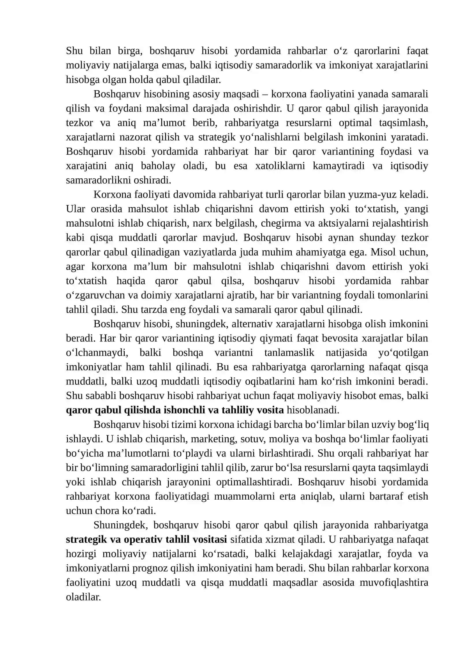 Boshqaruv hisobi qaror qabul qilishda 4