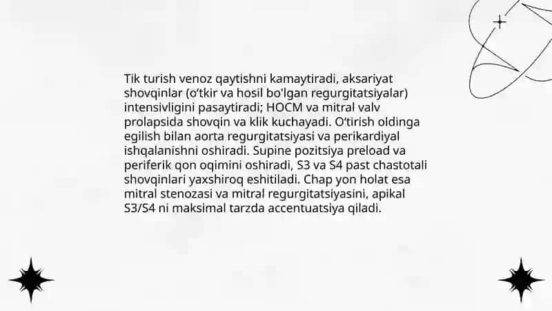 Amaliy koʻnikmalar: yurak auskultatsiyasi 4