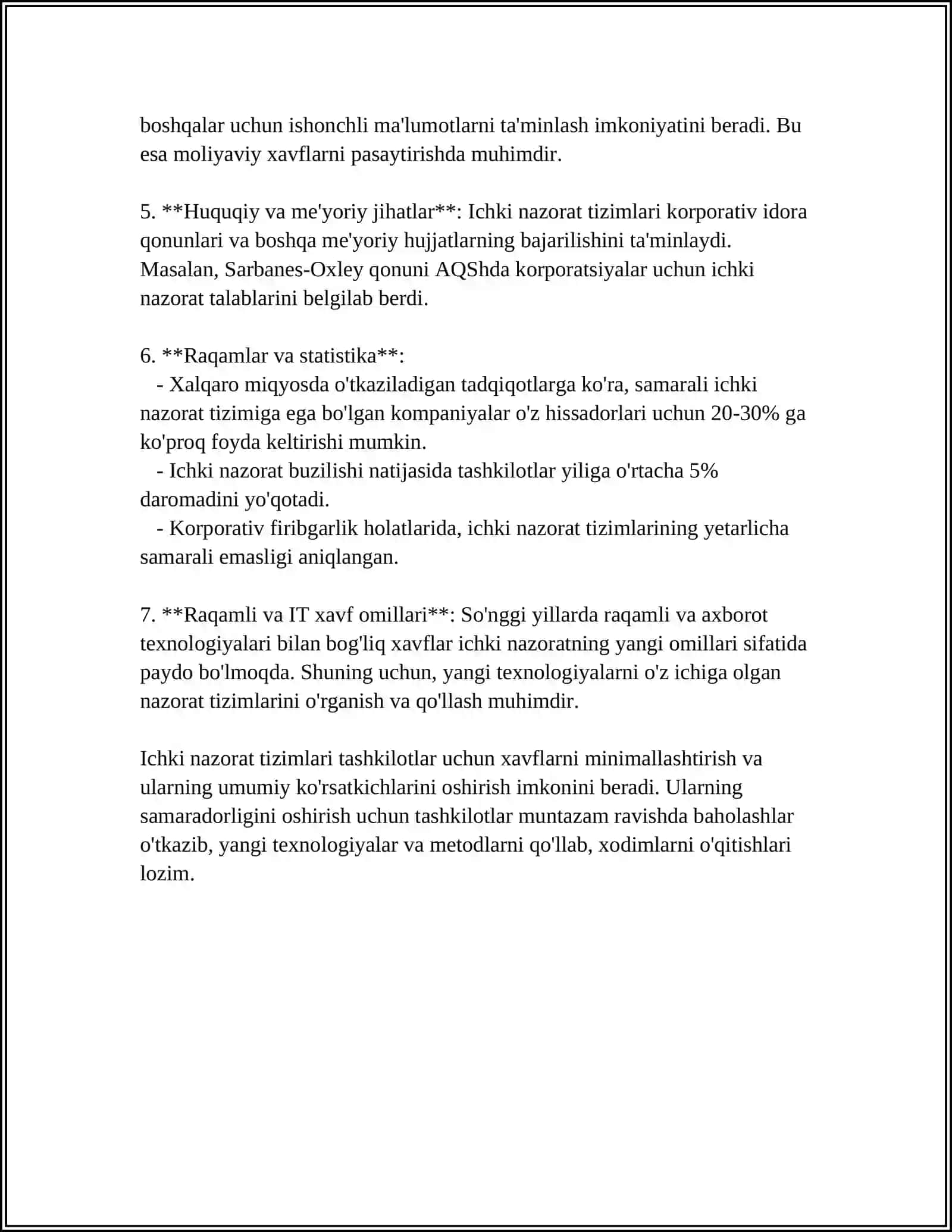 MUSTAQIL ISH Mavzu: HISOB-KITOBLAR AUDITI 4
