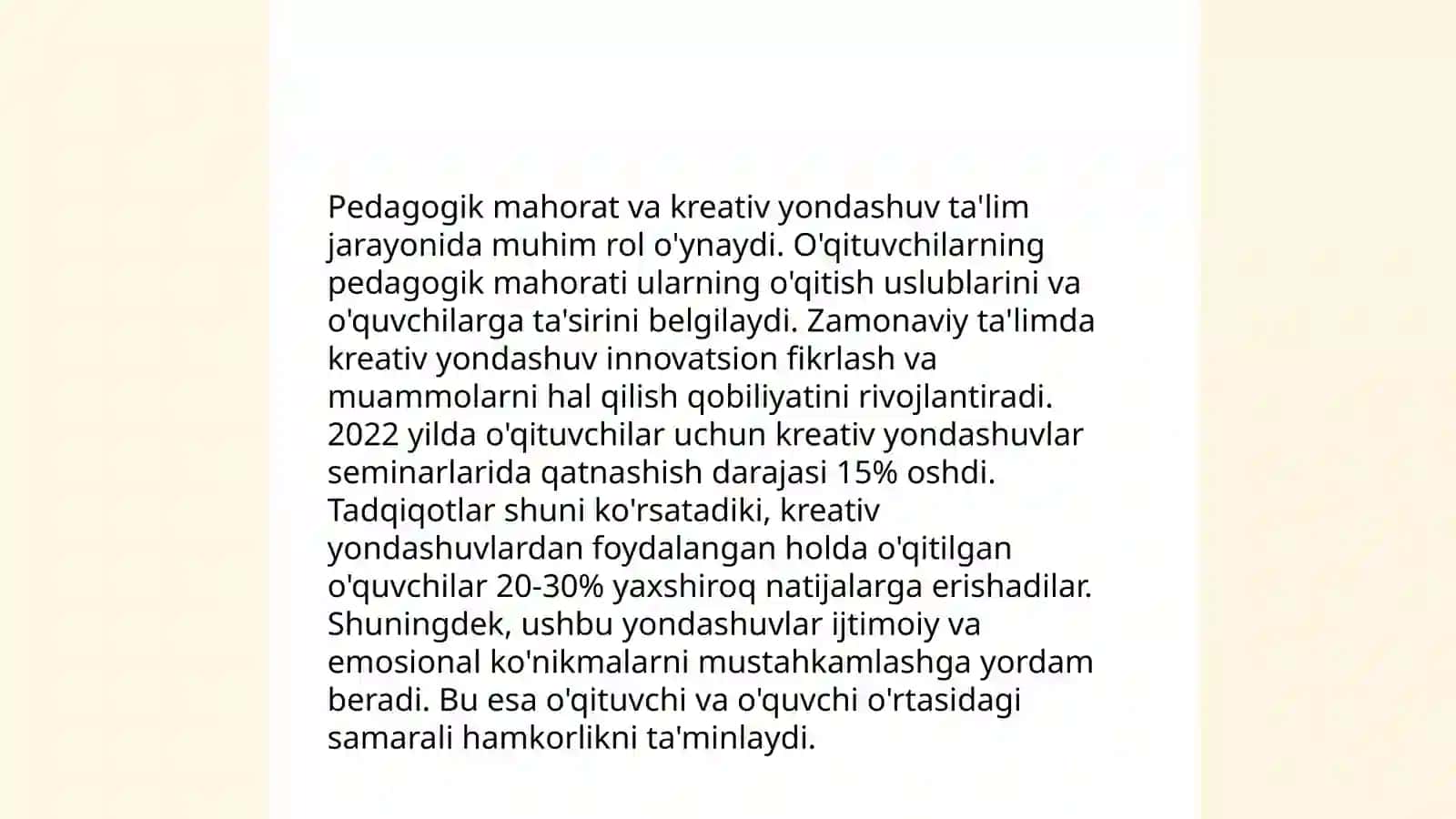 Kreativlikning ta'limdagi o'rni 4