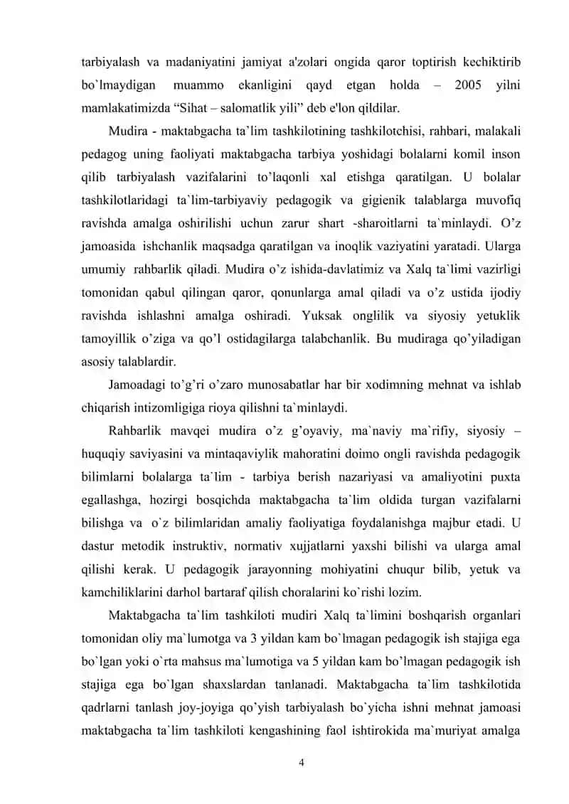 Ta’lim tashkiloti rahbariga qo’yiladigan talablar 4