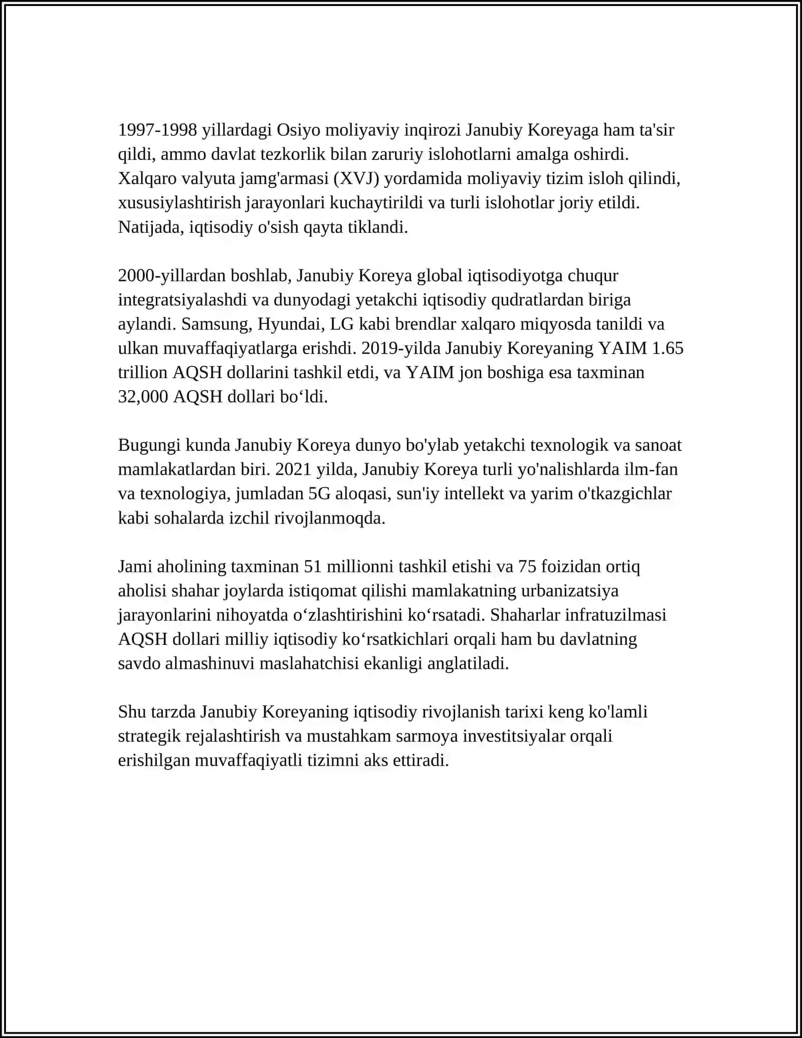 JANUBIY KOREYA RESPUBLIKASI IQTISODIYOTI 4