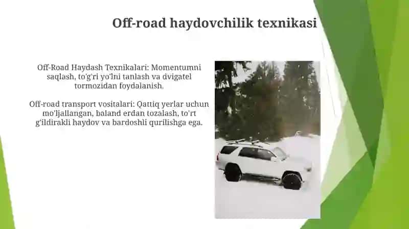 Off-road haydovchilik texnikasi 4