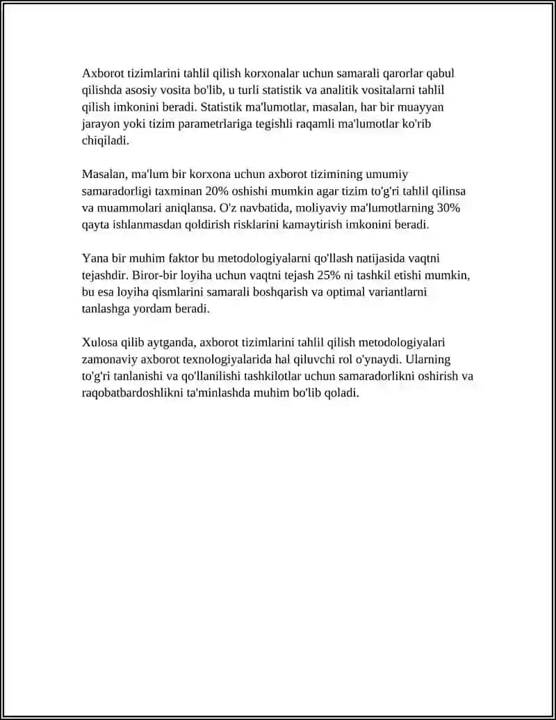 AXBOROT TIZIMLARINING TAHLILI 4