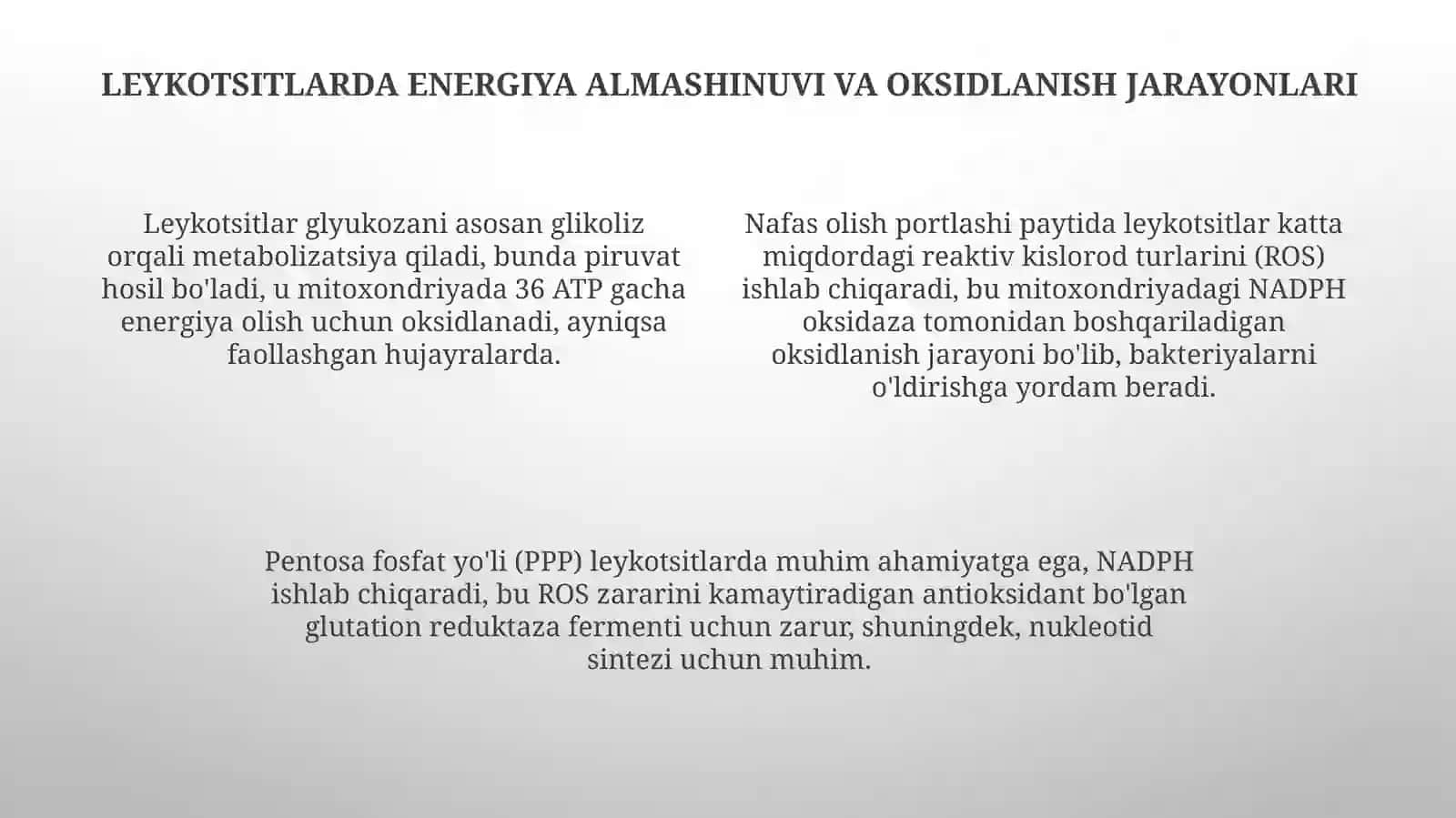 Leykotsitlar xususiyatlari metabolizmi 4