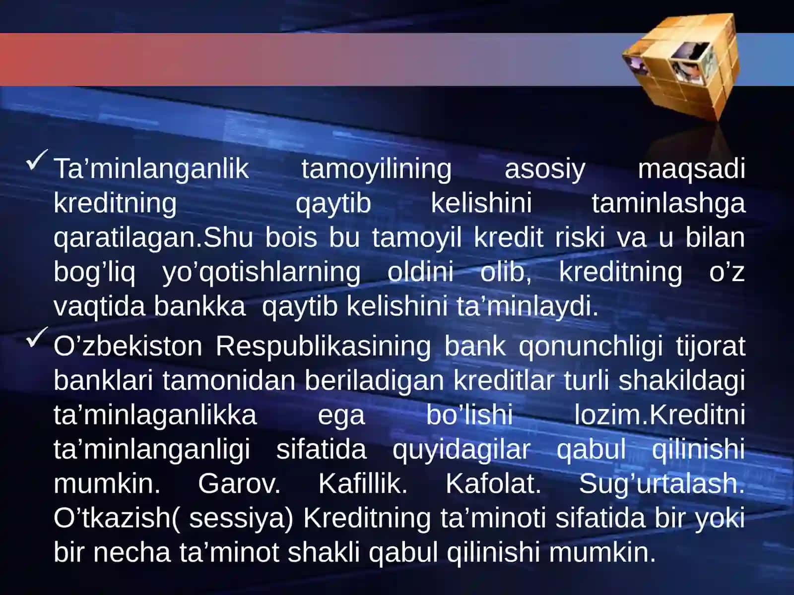 Kreditning ta’minoti va uning shakllari 4