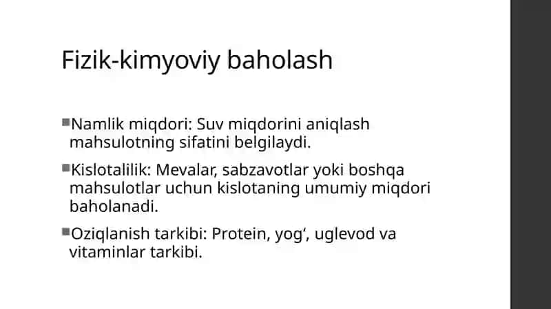 Ovqat mahsulotlarini gigienik baholash 4