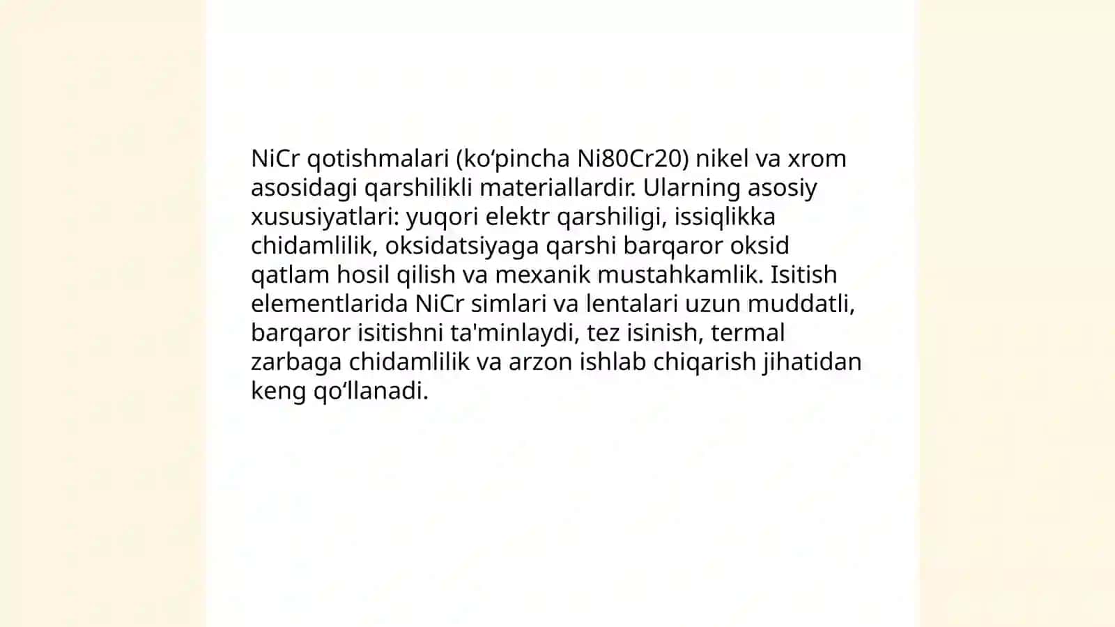 TURLI QOTISHMALAR VA REZISTIV MATERIALLAR 4
