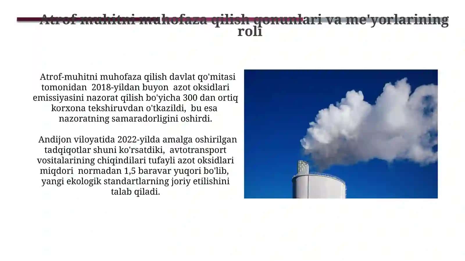 Atmosfera havosini azotoksidlaridantozalash 4