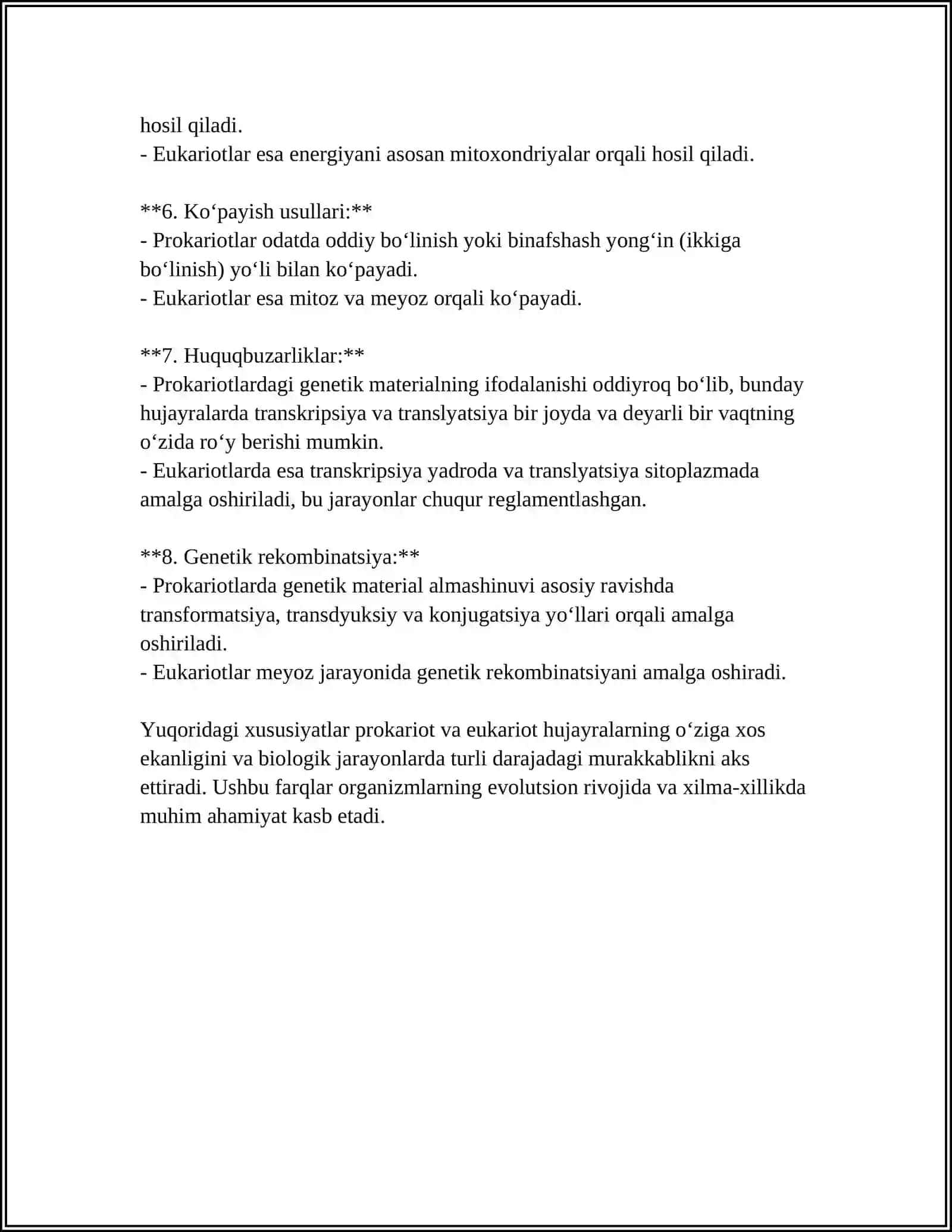 EUKARIOT VA PROKARIOT HUJAYRALAR 4