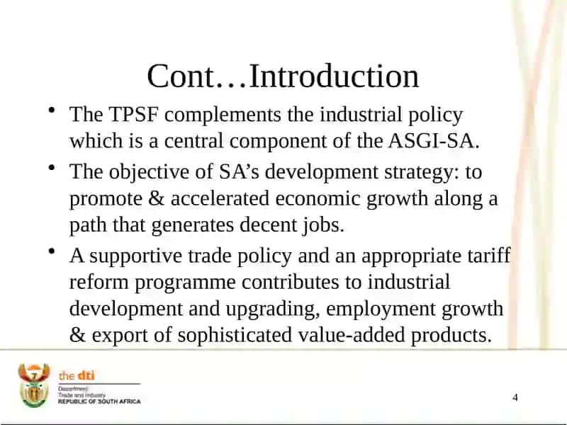 Trade Policy and Strategy Framework 4