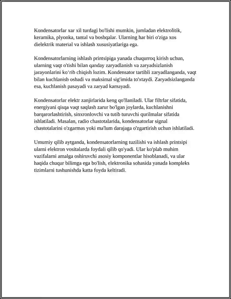 KONDENSATORLAR VA ULARNING ULANILISHI 4