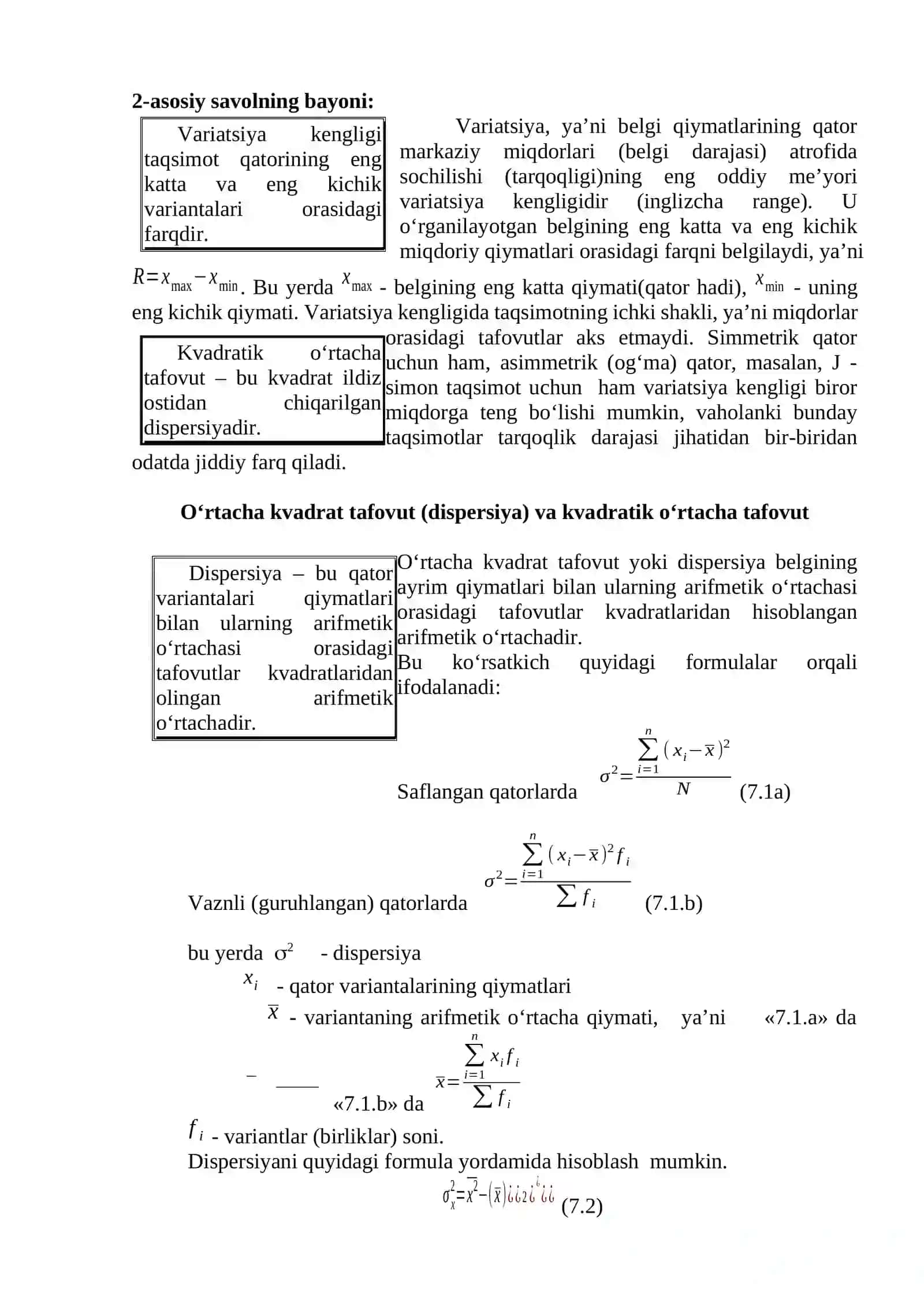 VARIATSIYA KO'RSATKICHLARI 4