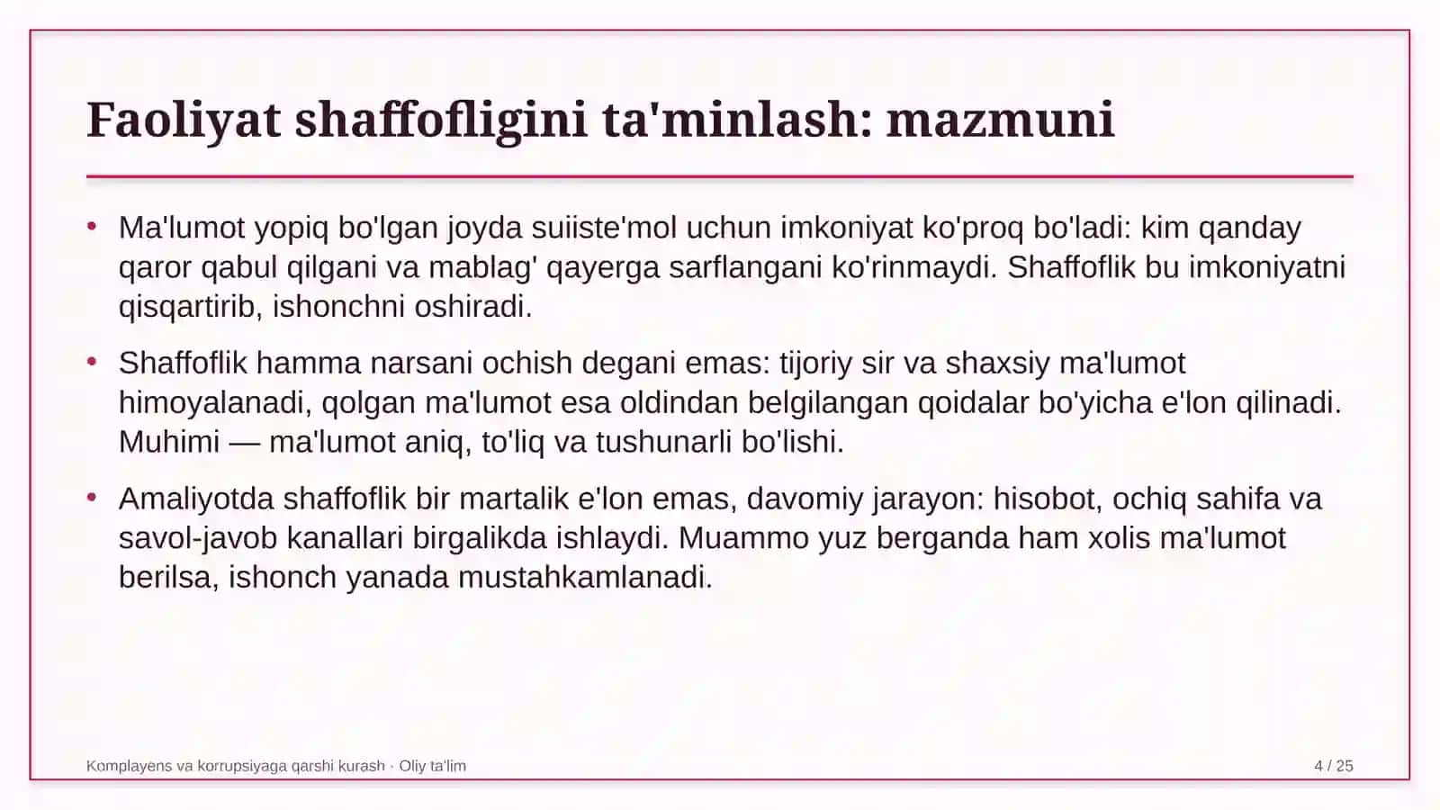 Interyer dizaynida faoliyat shaffofligini ta'minlash 4